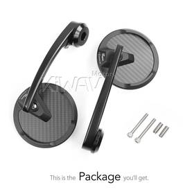 Mamba round matte carbon heavy weight bar end mirrors  compatible with Harley Davidson Sportster S Nightster 2021-
