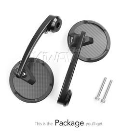 Mamba round matte carbon heavy weight bar end mirrorsfor M6 threaded handlebars