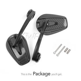 Mamba glossy carbon heavy weight bar end mirrors compatible with Harley Sportster S Nightster 2021-