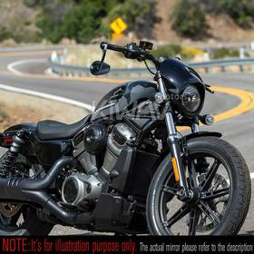 Mamba glossy carbon heavy weight bar end mirrors compatible with Harley Sportster S Nightster 2021-