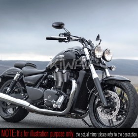 Oval black mirrors compatible with M10 metric bike & Harley Davidson