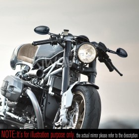 バイクミラー　オーバル　黒　スロット付き柄　M10 1.5ピッチ　BMWに適用