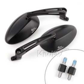 Oval black mirrors compatible with Harley Davidson Street 500/750