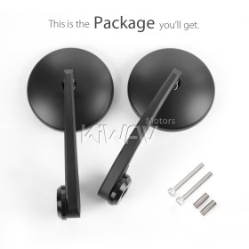 Eclipse black heavy weight bar end mirrors compatible with BMW M12 threaded handlebar