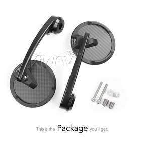Mamba round matte carbon heavy weight bar end mirrors  compatible with BMW M12 threaded handlebar