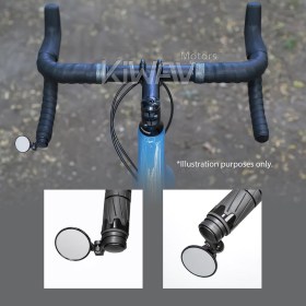 Orbix black bar end mirror for most road bicycles, mountain bikes, BMX with hollow bar end one piece
