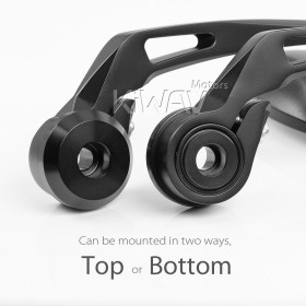Ultra black bar end mirrors compatible with BMW M8 threaded handlebar