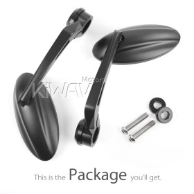 Ultra black bar end mirrors compatible with BMW M8 threaded handlebar