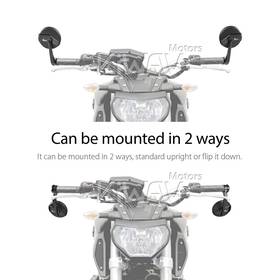 Missie black bar end mirrors compatible with BMW M8 threaded handlebar
