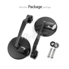 Missie black bar end mirrors compatible with BMW M8 threaded handlebar