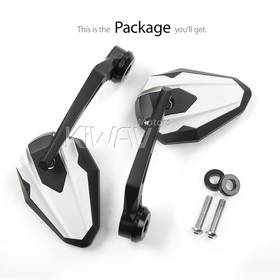 4Rizz white bar end mirrors compatible with BMW M8 threaded handlebar