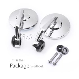 Bob Chrome round bar end mirrors compatible with BMW M8 threaded handlebar