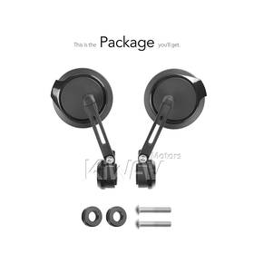 Aura black bar end mirrors compatible with BMW M8 threaded handlebar