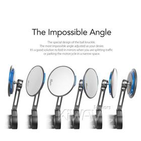 Aura blue bar end mirrors compatible with BMW M8 threaded handlebar