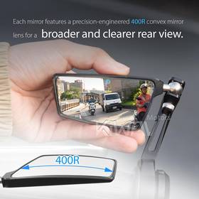 バーエンドミラー　リープ　黒　左側　8mmネジ式　BMWに適用