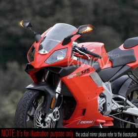 Lucifer black LED fairing mount mirrors with sequential effect for Sportsbike