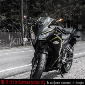 Lucifer black LED fairing mount mirrors with sequential effect for Sportsbike