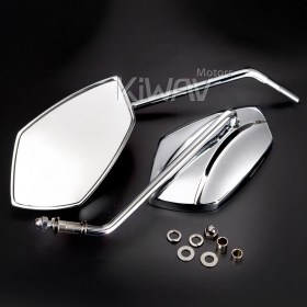 Palm chrome mirrors 6.5 in. long stem compatible with Harley davidson