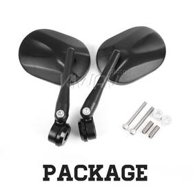 Stark black heavy weight bar end mirrors compatible with BMW M8 threaded handlebar