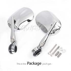Stark chrome heavy weight bar end mirrors compatible with BMW M8 threaded handlebar