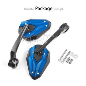 ViperII all blue heavy weight bar end mirrors compatible with BMW M8 threaded handlebar
