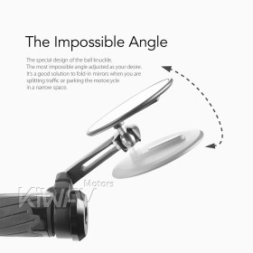 Ojo black heavy weight bar end mirrors compatible with BMW M8 threaded handlebar