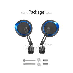 Aura blue heavy weight bar end mirrors  compatible with BMW M8 threaded handlebar