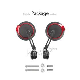 Aura red heavy weight bar end mirrors  compatible with BMW M8 threaded handlebar