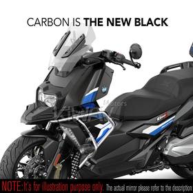Mamba round matte carbon heavy weight bar end mirrors  compatible with BMW M8 threaded handlebar