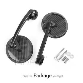 Mamba round glossy carbon heavy weight bar end mirrors  compatible with BMW M8 threaded handlebar