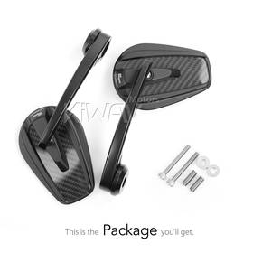 Mamba glossy carbon heavy weight bar end mirrors compatible with BMW M8 threaded handlebar