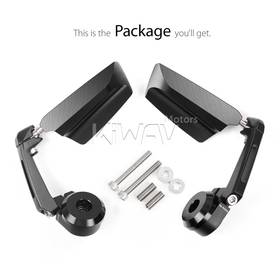 Leap black heavy weight bar end mirrors a pair compatible with BMW M8 threaded handlebar