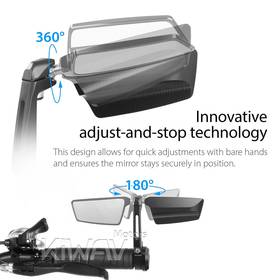 Leap black heavy weight bar end mirror LH a piece compatible with BMW M8 threaded handlebar