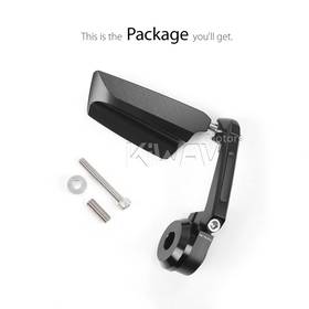 Leap black heavy weight bar end mirror RH a piece compatible with BMW M8 threaded handlebar