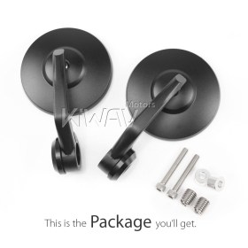 Bob black heavy weight bar end mirrors compatible with  BMW M12 threaded handlebar