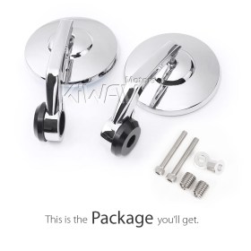 Bob chrome heavy weight bar end mirrors compatible with  BMW M12 threaded handlebar