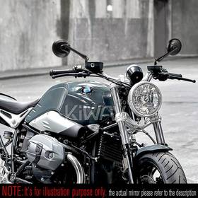 バイクミラー　レトロ　黒　M10 1.5ピッチ　BMWに適用