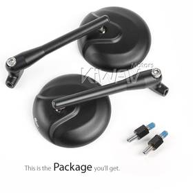 Retro black mirrors compatible with Harley Davidson Street 500/750