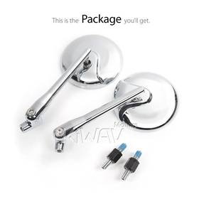 Retro chrome mirrors compatible with Harley Davidson Street 500/750