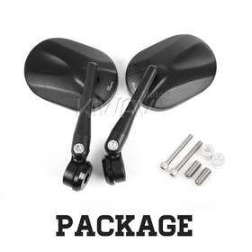 Stark black heavy weight bar end mirrors compatible with BMW M10 threaded handlebar