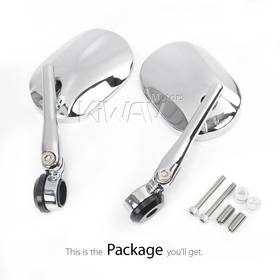 Stark chrome heavy weight bar end mirrors compatible with BMW M10 threaded handlebar