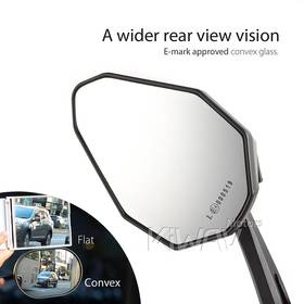 ViperII black heavy weight bar end mirrors compatible with BMW M10 threaded handlebar