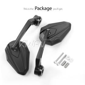 4Rizz black heavy weight bar end mirrors compatible with BMW M10 threaded handlebar