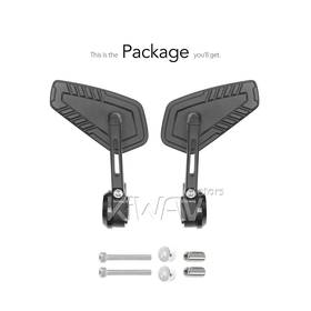 Blade black heavy weight bar end mirrors compatible with BMW M10 threaded handlebar