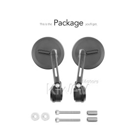 Ojo black heavy weight bar end mirrors compatible with BMW M10 threaded handlebar