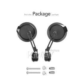 Aura black heavy weight bar end mirrors  compatible with BMW M10 threaded handlebar