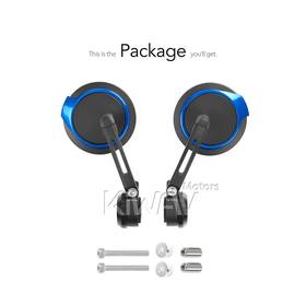 Aura blue heavy weight bar end mirrors  compatible with BMW M10 threaded handlebar