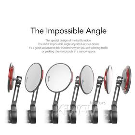 Aura red heavy weight bar end mirrors  compatible with BMW M10 threaded handlebar