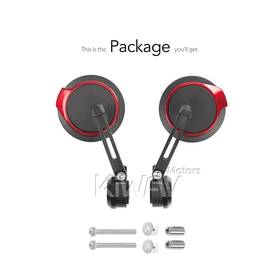 Aura red heavy weight bar end mirrors  compatible with BMW M10 threaded handlebar