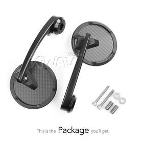 Mamba round matte carbon heavy weight bar end mirrors  compatible with BMW M10 threaded handlebar